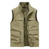 Gilets pour hommes Gilet de chasse Biker Motocycliste Manteau Été pour hommes Homme Moto Travail Mesh Veste sans manches Denim Pêche Vêtements Poches 231011