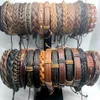 Bracelet en cuir Vintage pour hommes et femmes, lot de 50 pièces, mélange de styles, mode, manchette, bijoux cadeau, Bracelet335O