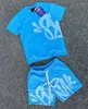 Herrspåriga streetwear synaworld y2k 2 -stycken set Haruku hiphop -brev överdimensionerade t -shirt shorts två män kvinnor 2023 sportkläder b8