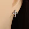 Dangle Earrings Delice Ladies Fashion Droplet InlaidZirconia Cross Elegant Jewelry Dating Wedding Hypoallergenic