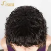 Syntetiska peruker joedir korta mänskliga hår peruker för kvinnor 100% vattenvåg remy brasilianska hår peruker med lugg 10 tum 150 densitet pixie klippt peruk 231012