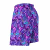 Shorts masculinos Board Peacock Design Retro Swim Trunks Abstrato Pena Imprimir Homens Quick Dry Running Qualidade Plus Size Praia Calças Curtas