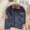 Women's Jackets High-End Autumn/Winter Fashion Clothing Brown Leather Panel Polo Collar Denim Coat Retro Casual Jacket Top