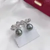 Orecchini pendenti alla moda a forma di farfalla da donna 10-11mm a forma di goccia perle nere di Tahiti carino gioielli in argento 925 accessori regali