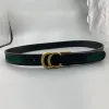 Mens Cowskin Läderbälten för kvinnors designerbälte mode midjeband cintura ceintures grön och röd lapptäcke canvas bälte g bredd 3.3 cm 2310121d