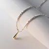 Pendant Necklaces MODIAN 925 Sterling Silver Geometric Fashion Link Chain Necklace Classic Gold Color Water Drop Pendant For Women Fine Jewelry 231012