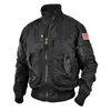 Herrjackor män Taktisk militär stor fickpilot Baseball Air Force Coat Armegreen Bomber Jacket Standcollar Motorcykel Outwear 231011