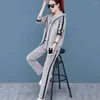 Women's Two Piece Pants Women Three-piece Suit Winter Sports Stylish 3-piece Soft Thick Hooded Coat Top For Lady's