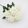 Искусственные цветы шампанского 7 головок бархатный букет роз для свадебных украшений