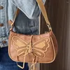 Abendtaschen Retro Design Damen Kleine Umhängetasche Braun Schmetterling Stickerei Unterwäsche Mode Cool Girl Tramp Brieftasche Handtasche