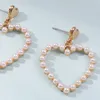 Boucles d'oreilles en cristal strass coeur pour femmes, Bijoux à la mode, accessoires de déclaration géométrique, vente en gros