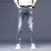 Мужские джинсы Новая весенне-осенняя дизайнерская одежда Boyfriend Black FASHION Корейские винтажные брюки-карго Тонкие эластичные джинсы с вышивкой БрюкиL231011