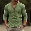 Herren-T-Shirts, Herren-Pack, Jr. Herbstmode, Herbst und Winter, lässig, langärmelig, Krawattenseil, einfarbig, Kleidung