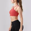 Yoga outfit 2023 Cross Back Sports BH Women's Running Wokrout Underwear Naked Feeling Snabbtorkning Vest Thin Rems Push Up Bras