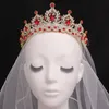 Handmade Blue Crystal Beads Crown For Women Girls Wedding Bride Queen Bridal Tiaras Hair Dress Accessories Headbands