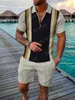 Men's Tracksuits Fashion POLO Top And Shorts Style Sportswear Men Clothing Two Pieces Set Printed Large Hawaiian Beach Summer Decoration