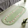 Non-Slip Bath Mats Oval Shape Bathroom Mat Floral Style Bath Carpets Long Size Bedroom Balcony Floor Rugs Bathtub Side Doormat For Toilet 45*120cmL231012