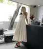 Casual Dresses 2023 Women Sleeveless Strap Linen Mid-calf Dress Summer Striped Female Sundress Vestido