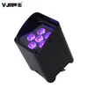 V-show batteri upplighering 6x18w rgbwa+uv 6 i 1 led Par Light Wireless Battery Remote Control 4st med väska