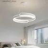 Plafonniers Moderne Simple LED Lustre Pour Salon Chambre Salle À Manger Cuisine Plafond Pendentif Lampe Blanc Anneau Conception Suspension Lumière Q231012