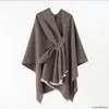 Szals kobiety poncho cape sweter sweter owinięcia szal z dzianiny płaszcz żeńskie jesienne zimowe luźne szaliki Ponchos N48 231012