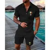 Survêtements pour hommes Polo Survêtement Shorts Ensembles pour homme Vêtements Dark Skull Deejay avec drapeau irlandais Jogger de haute qualité surdimensionné Y2k