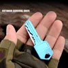 Portable Key Shaped Folding Knife Keychain Stainless Steel Blade Self Defense Keychain Collectible Mini Key Shape Pocket Knife Camping Outdoor Survival Tool