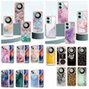 25 diseños de fundas cromadas de mármol de flores para Huawei Mate 60 Pro Moto G14 One Plus CE 3 CE3 Google Pixel 8 Pro Lujo Bling Scale Plating Granite Leopard Soft IMD TPU Cover