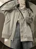 Damenjacken Deeptown Vintage Graue Bomberjacken Frauen Koreanischer Stil Übergroße Reißverschluss-Cargojacke Japanische Streetwear Kpop Grunge Mantel Weiblich 231011