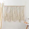 Tapisseries Macrame Wall Hanging Handwoven Bohemian Cotton Rope Boho Tapestry Home Decor 110x150cm (utan träpinnar)