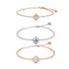 S Designer Jewels Bracelet en forme de cœur battant pour femme avec cristal d'hirondelle dynamique à quatre feuilles