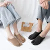 Women Socks Japanese Kimono Flip Flop Sandal Split Toe Tabi Combed Cotton Breathable Two Solid Finger Boat Thin