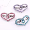 Hair Clips Korean Heart-shaped Crystal Hairpin Adult Metal Rhinestone Barrettes Romantic Love Spring Clip For Women Headwear