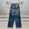 Femmes luxe bleu jean taille haute jean droit été Style décontracté Denim pantalon femme Vintage pantalon