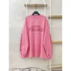 Skjorta toppar herr mode Balenciaga version Familjedesigner 23SS Autumn New Flame Graffiti Letter Par Casual Loose Long Sleeve T-shirt