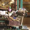 Casa de boneca acessórios miniaturas montagem mágica modelo de construção de madeira diy miniatura com kits de móveis brinquedo do miúdo presente 231012