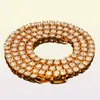Hip Hop Bling Chains Jewelry Mens Diamante Freed Out Cabello de cadena de tenis Fashion 3 mm 4 mm Collares de cadena de oro de plata5218415