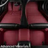 바닥 매트 카펫 줄무늬 PU 가죽 맞춤형 자동차 바닥 매트 BMW 3 시리즈 E46 2000-2005 년 인테리어 세부 사항 자동차 액세서리 카펫 Q231012