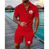 Men's Tracksuits Polo Tracksuit Shorts Sets For Man Clothing Bubba Gump Shrimp Basketball Fashion 2 Piece Jogging Costume Anime Sweatpants