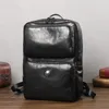 Mochila de couro masculino saco de viagem tendência de couro escola computador ins marca de moda grande capacidade