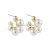 Boucles d'oreilles élégantes en métal et perles pour femmes, bijoux à la mode, de luxe, pour fête de mariage, pour filles, Dhgarden Otgg3