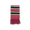 Scarves High Quality Shawl Hand-worn Fringed Knitted Striped Wool Blend Scarf Women Warm Soft Tassel Muffler Girls Autumn Winter Female 231011