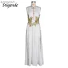 Maternity Dresses Stigende Floral Appliques Greek Goddess Dress Women Deep V Neck Prom Fairy Dress High Split Wedding Cocktail Night Party DressL231012