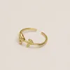 Cluster Rings Personality Vintage Trendy Simple Geometric Eco Brass Rose Ring 14kGold Filled For Women Girls Party Jewelry Sale 2023