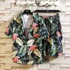 Survêtements pour hommes 2023 Ensemble de mode hawaïenne Chemise de style de plage décontractée Impression 3D Fleur d'été Deux pièces S-6XL