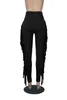 Kvinnors byxor 2023 Spring Sticked Fringe Pencil Solid High-Mist Tassel Bodycon Trousers Street All-Match Bottoms Y2K Women