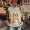 Kadın Hoodies Doğal Manzara Kadın Moda Hoodie Terleme Vintage Kız Katlar Yüksek Kaliteli Giysiler Bayanlar Sudaderas Düğmesi