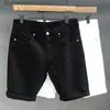 Men's Jeans Summer Men's Loose Straight Denim Shorts White Black Casual Knee Length Jeans ShortsL231011