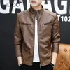 Men's Leather Faux Autumn Winter Stand Collar Loose Casual PU Lether Jacket Male Add Velvet Warm Zipper Coat Men Trend Fashion Cardigan Top Outwear 231012