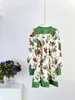 Australian designer dress beige Linen lantern long sleeve Birdie&floral printed mini dress